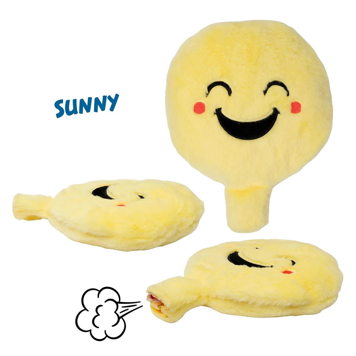 Pernă de pluș cu sunet amuzant, Sunny, culoare: Multicolor, dimensiune: 22x18x5 cm – fotografie produs