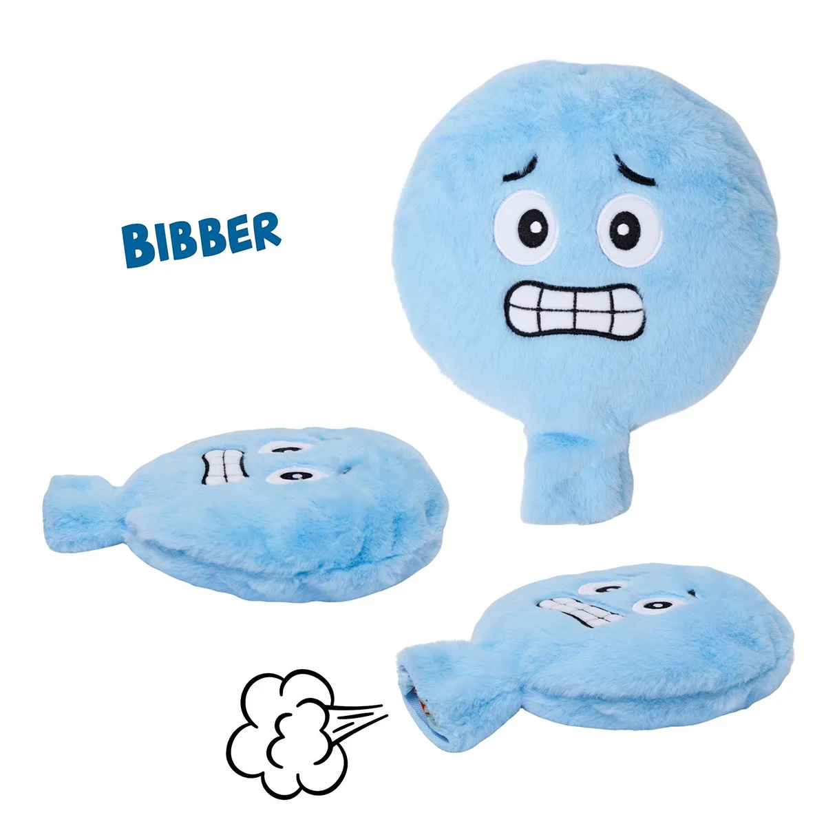 Pernă de pluș cu sunet amuzant, Bibber, culoare: Multicolor, dimensiune: 22x18x5 cm – fotografie produs