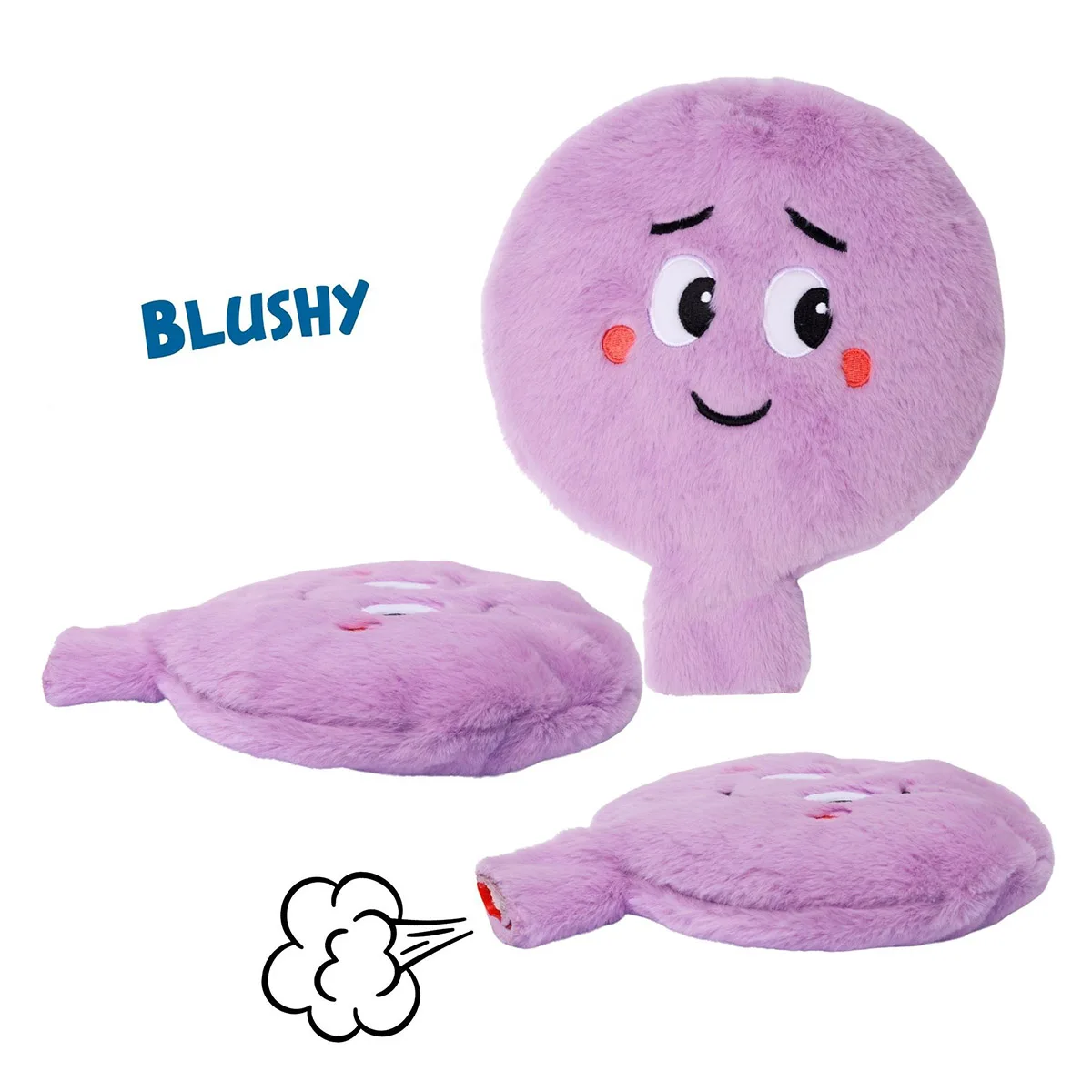 Pernă de pluș cu sunet amuzant, Blushy, culoare: Multicolor, dimensiune: 22x18x5 cm – fotografie produs