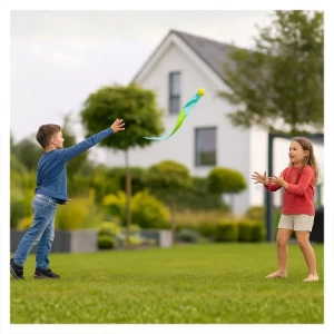 Minge din burete cu coadă, joc de aruncat, culoare: Multicolor, dimensiune: 95 cm – fotografie produs