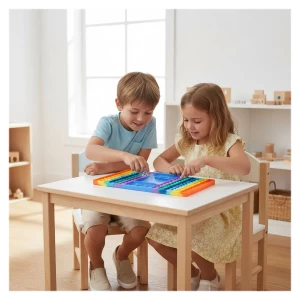 Pop it cu zaruri, joc tactic, culoare: Multicolor, dimensiune: 33x19 cm – fotografie produs