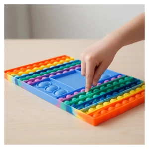 Pop it cu zaruri, joc tactic, culoare: Multicolor, dimensiune: 33x19 cm – fotografie produs