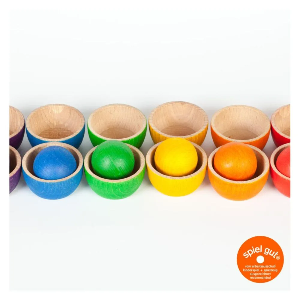 Boluri cu bile colorate 18 piese, Grapat, culoare: Multicolor, dimensiune: 6x3 cm – fotografie produs