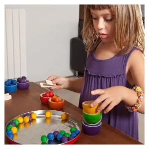 Boluri cu bilute colorat, 42 de piese, Grapat, culoare: Multicolor, dimensiune: 22x16x8 cm – fotografie produs