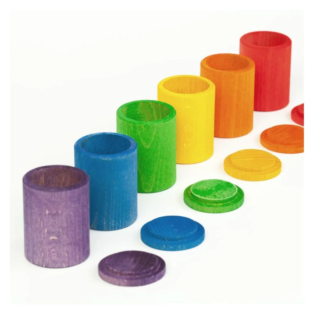 Cupe colorate cu capac, Grapat, culoare: Multicolor, dimensiune: 6 cm – fotografie produs