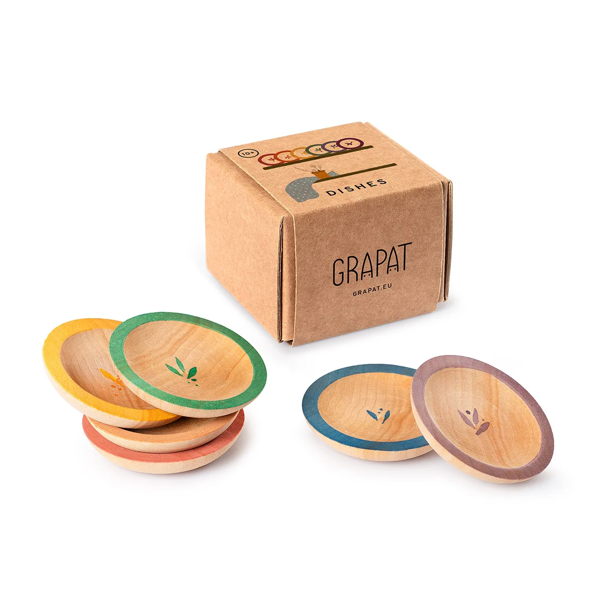 Farfurii, set 6 piese, Grapat, culoare: Multicolor, dimensiune: 6 cm cm – fotografie produs