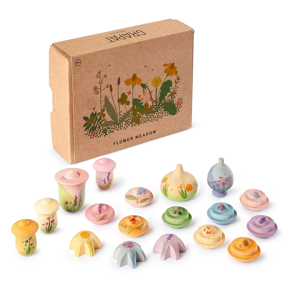 Flower Meadow, set 18 flori, Grapat, culoare: Multicolor, dimensiune: 2-5 cm – fotografie produs