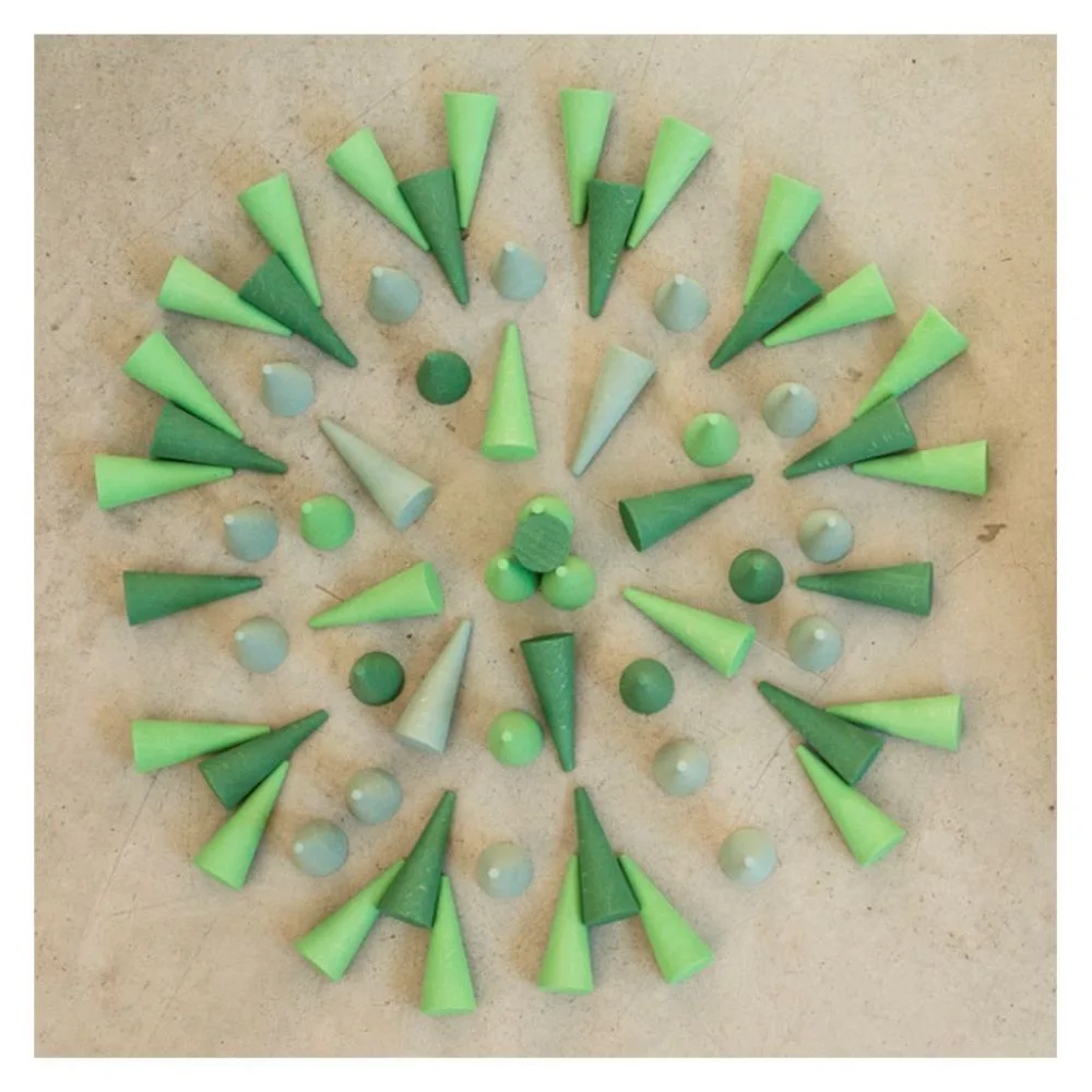 Mandala Conuri verzi, Grapat, culoare: Verde, dimensiune: cutie: 14x6x10 cm – fotografie produs