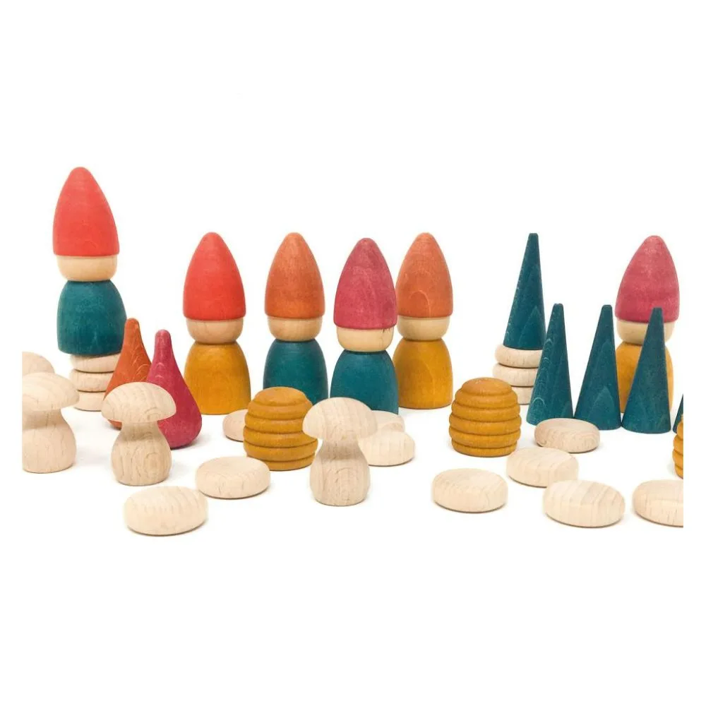 Nins Tomten set 42 piese, Grapat, culoare: Multicolor, dimensiune: omulet: 7 cm – fotografie produs