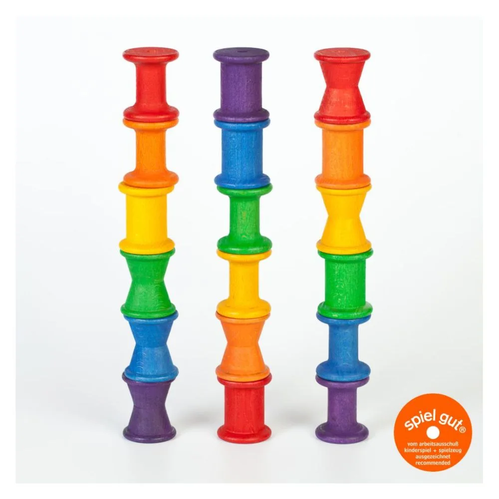 Spools Mosorele din lemn 18 piese, Grapat, culoare: Multicolor, dimensiune: aprox.5 cm – fotografie produs