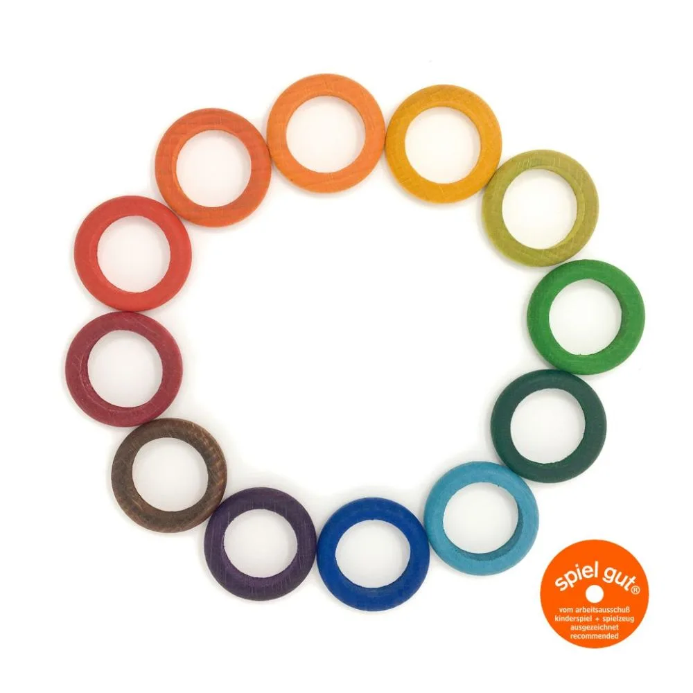 Waldorf rings 12 piese, Grapat, culoare: Multicolor, dimensiune: 5 cm – fotografie produs