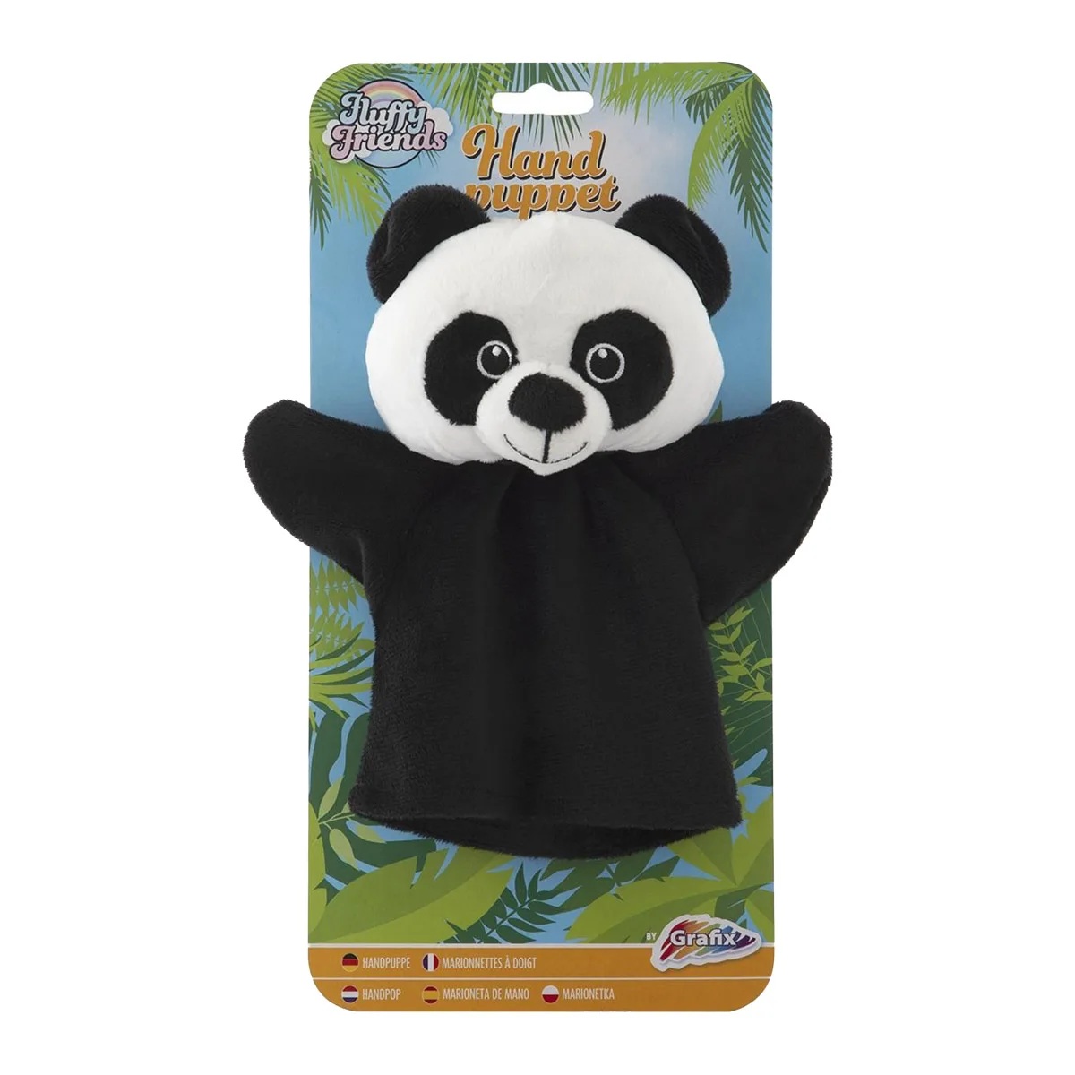 Papusa de mana, Panda, culoare: Multicolor, dimensiune: 20x20x9 cm – fotografie produs
